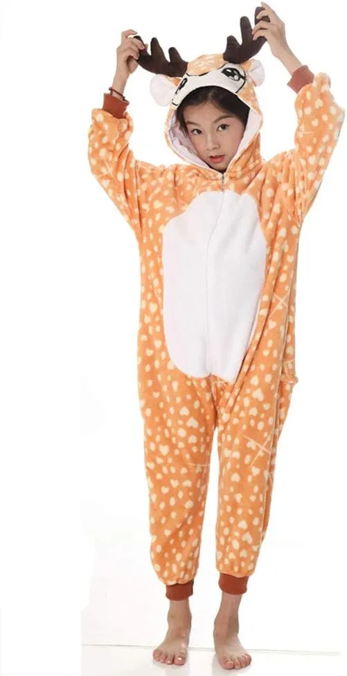Onesie Dress up for Boys&Girls yolsun Kids Deer Animal latitude increasingly Halloween Costume, Deluxe Kids 