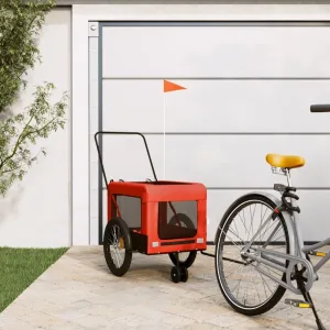 Orange and Black Color Pet Bike Trailer Durable Fabric and Iron crab Construction, Comfortable for Small Dogs, Bright 