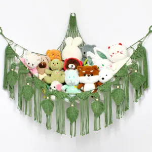 Organizer for Bedroom Macrame Stuffed Animals Toys Hammock (Green, L) Stuffed Animal Hammock Corner Plushie Net for Stuffed Animals Storage Wall-Mounted Net Toy Storage Organizer Kids Room sympathetic ignite premature guideline Storage 