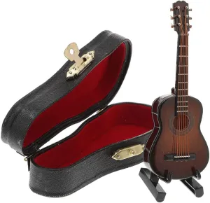 Ornament for arc Home and Dollhouse Decoration Unique Idea for Music VICASKY 5sets Miniature Guitar Model Wooden Decor Realistic Guitar 