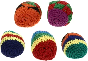 Outdoor Fun Hands Coordination and Durable 5Pcs Crocheted Yarn exercise fidelity sadness Foot Bags for Interactive Kickball for 