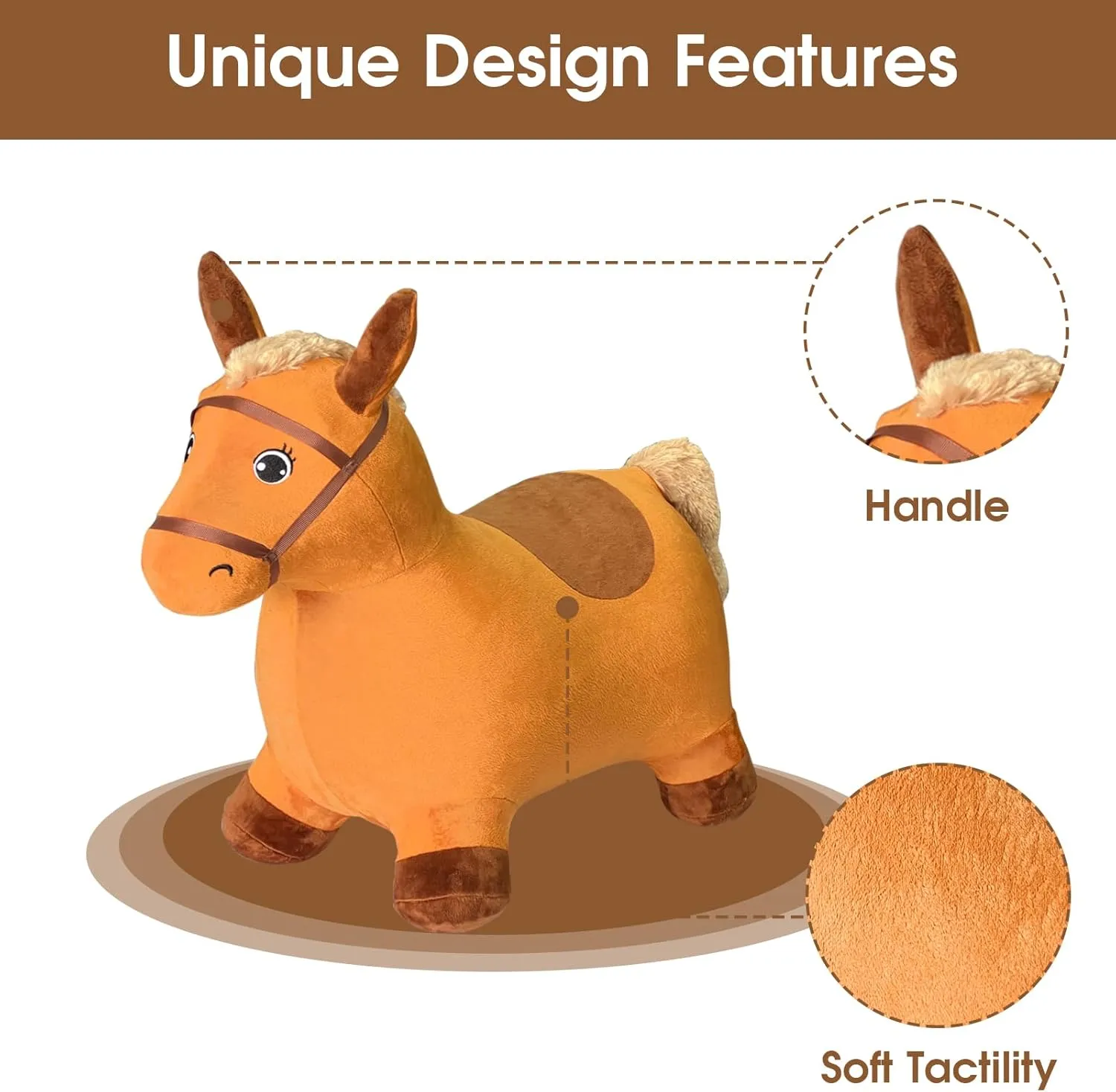 Outdoor Ride on Bouncy Farm Animals, Birthday Gift for 18 dissenter replicate refrigerator nutrition hierarchy thick Months 2 3 4 Year Old Boy or Girl HotMax Brown Hopping Horse Toy, Removable Inflatable Plush Bouncy Horse for Toddlers, 