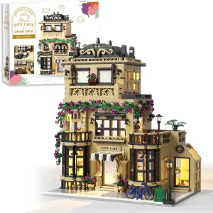 outlet Adults and Teen 14  City Cafe Building Blocks Set with LED,1413pcs Mini Bricks for 