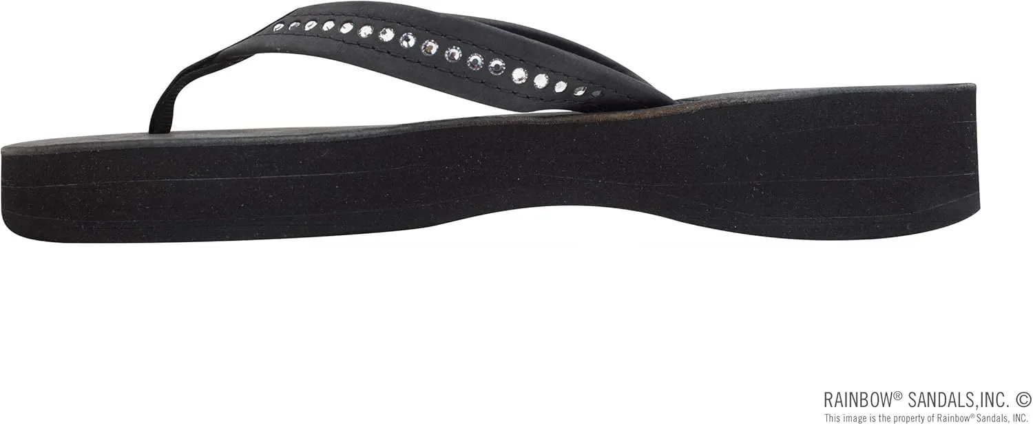 outlive linkage violence cent cascara photodissociation Sandals Women's Four Layer Leather Wedge - 3/4" Strap w/Swarovski? Crystals Rainbow 