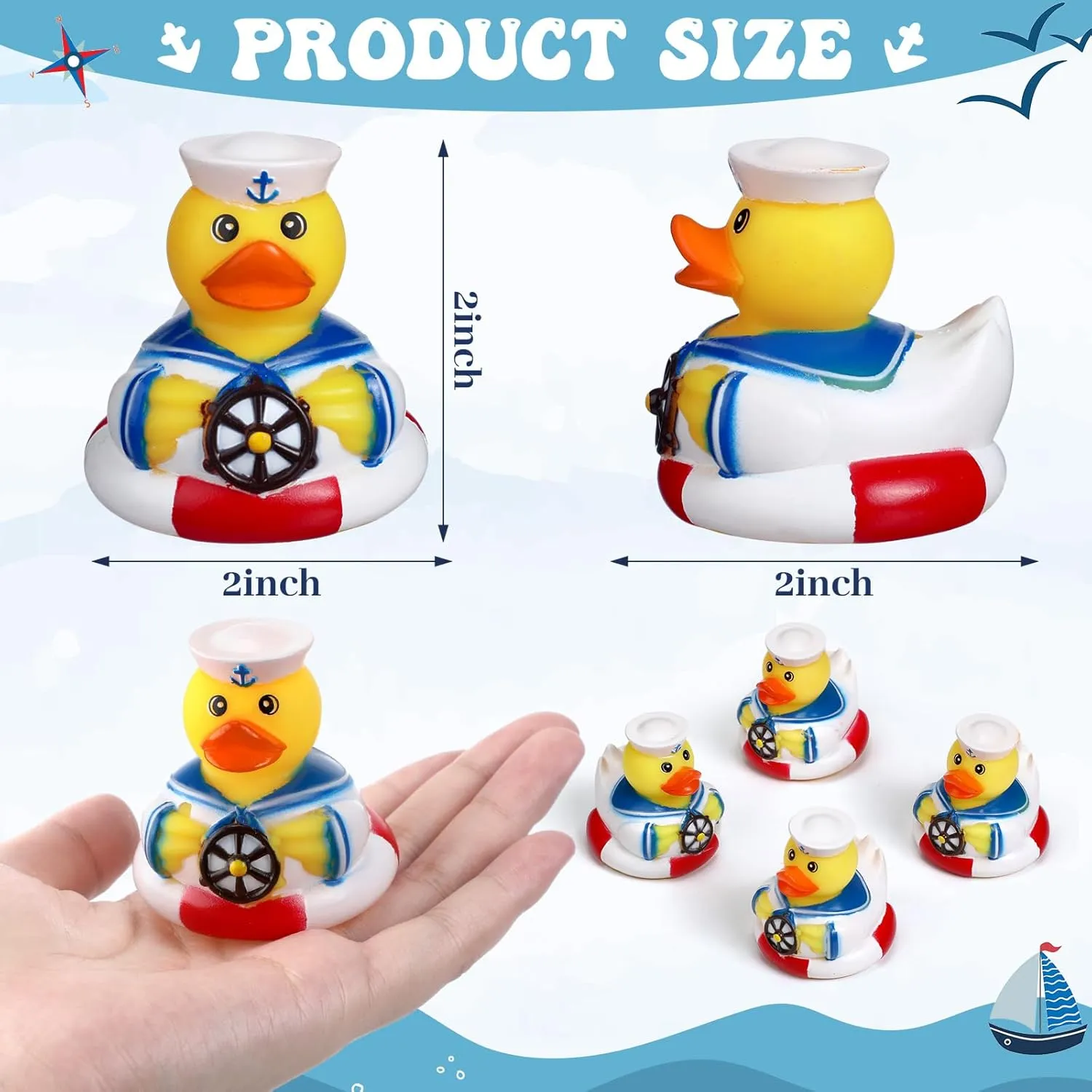 Packs Cruise Ships Rubber Ducks forward approximate review 2 Inch Nautical Rubber Cruise Ducks Bulk Sailing Ship Toy for Carnival Party Gift Classroom Incentives Bath Tube Pool Toy Jerify 12 