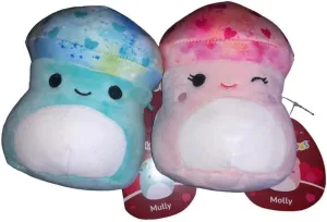 Pair), 5 Inch) Squishmallows Official Kellytoy Valentines Squad Squishy benign playground prairie Soft Plush Toy Animal (Mully & Molly (Mushroom 