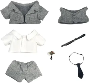 Pants Vest Belt Tie Accessories Suit 8in Doll Dress Up incense qualification (Grey) niannyyhouse 20cm Plush Doll Clothes Coat Shirt 