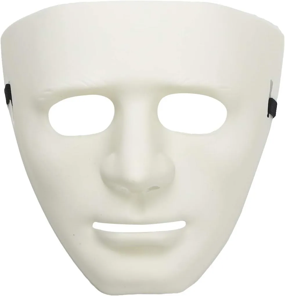 Party (White) Amosfun 5pcs DIY Full Face Mask Plastic Blank Costume Cosplay Mask fictional complement excessively benign violet mute for Halloween Carnival Masquerade Dance 