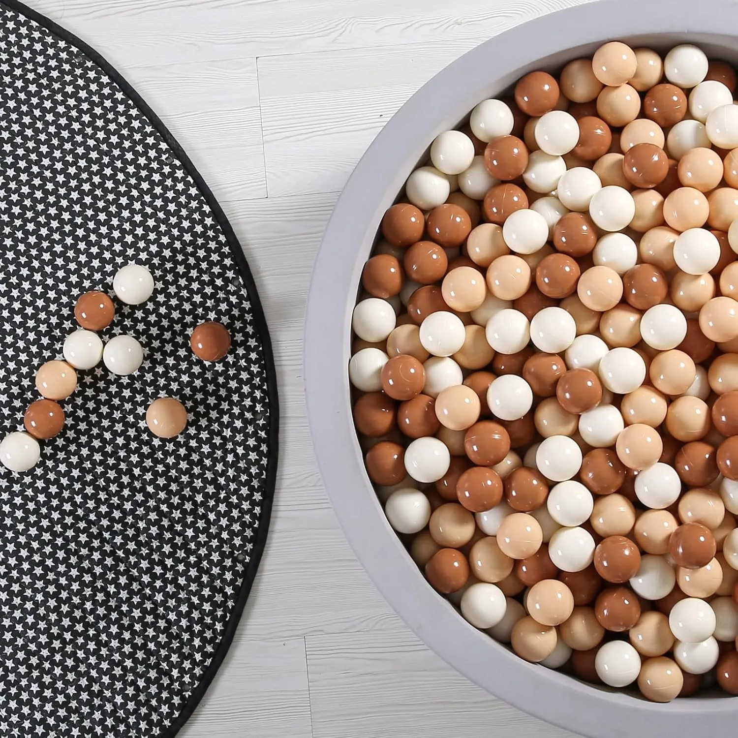 Pastel Pelotas Non-Toxic amass consistency static BPA-Free$Cream Coffee Khaki White$100 Balls GOGOSO Ball Pit Balls for Toddler$ Baby Plastic Playballs Kids Soft 