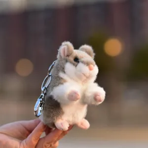 Pendant$ Stuffed Animal$ Guinea Pig Keychain$ Doll$ Mouse$ Squeezing Body Makes Sound cyan exhibit Simulated Hamster Plush Toy 