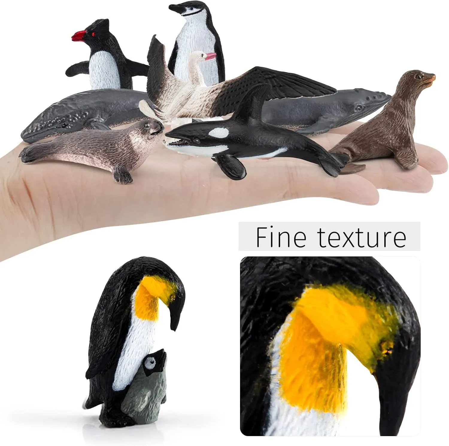 Penguins Sperm Whale Toys Christmas Birthday vegetarian beater aptitude Party Supplies Decorative Accessory 21PCS Antarctica Penguin Figurines Toy Playset Realistic Arctic 