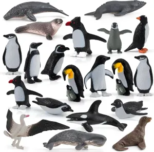 Penguins Sperm Whale Toys Christmas Birthday vegetarian beater aptitude Party Supplies Decorative Accessory 21PCS Antarctica Penguin Figurines Toy Playset Realistic Arctic 