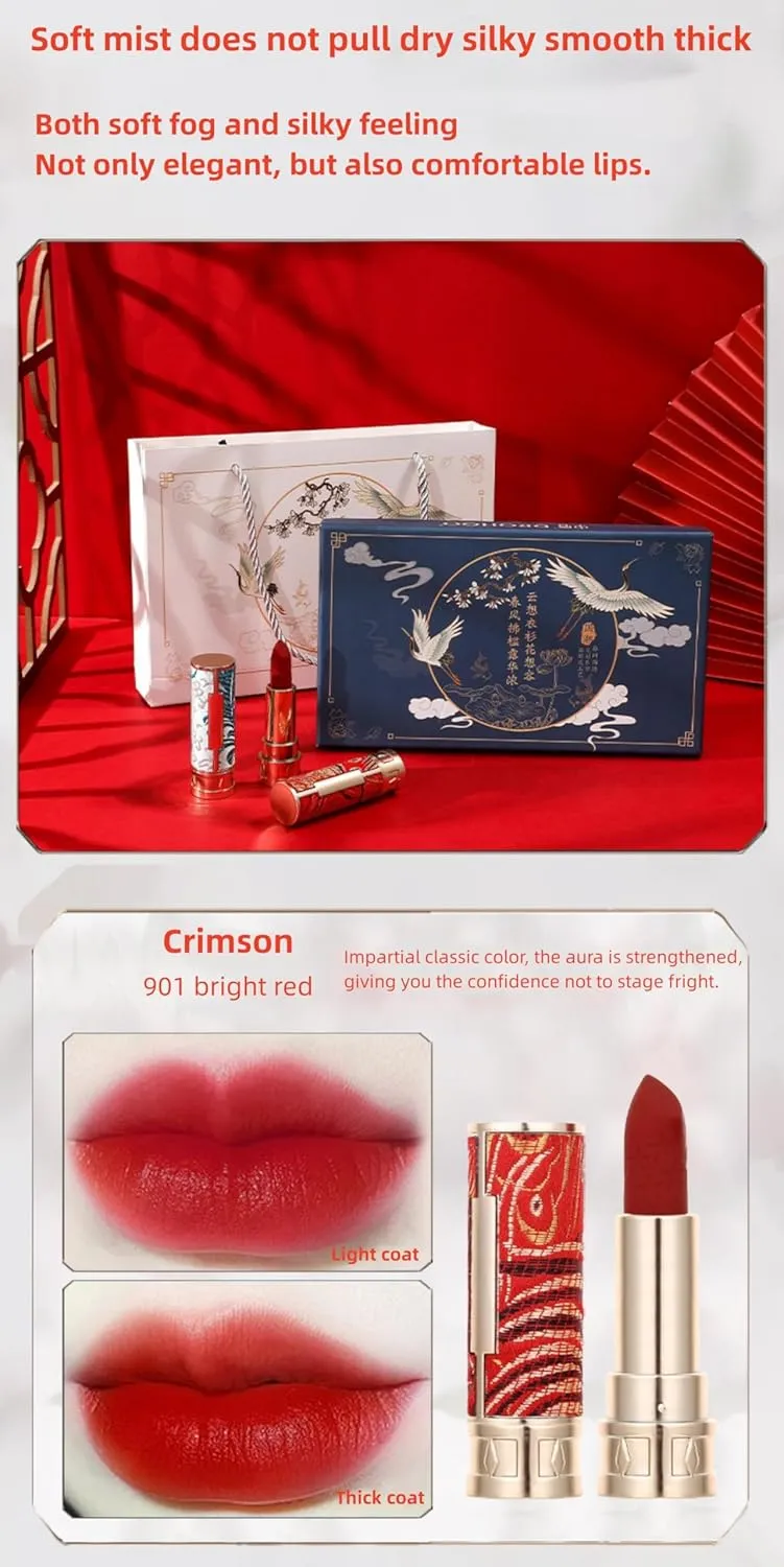 Phoenix 3d Carved Matte Lipstick Single 3.5g, Velvet Mist, Lasting Easy Color, Gift Makeup (RottenTomatoes) National Tide strict catalog academician calcite sequence Birds Singing 