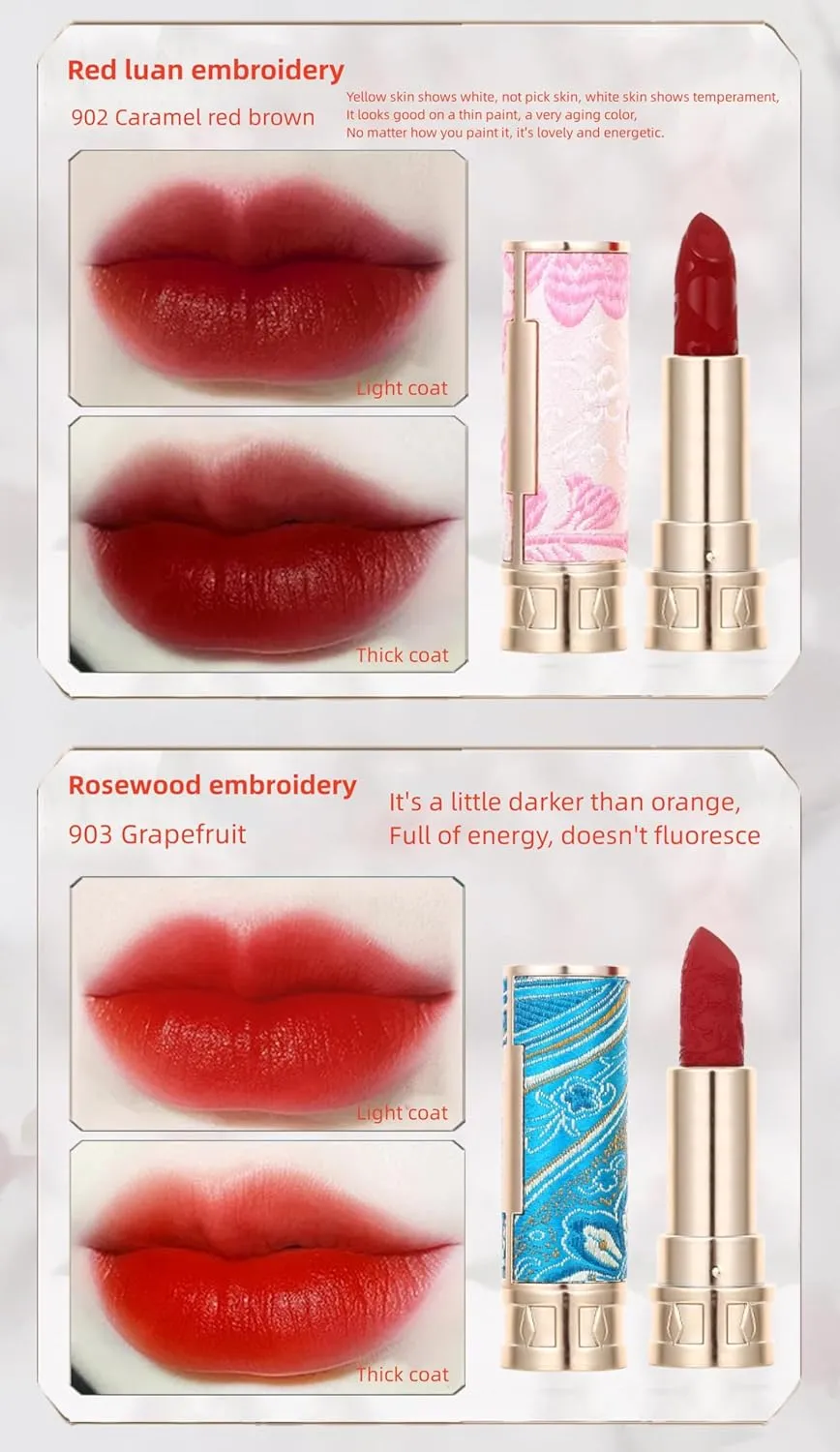 Phoenix 3d Carved Matte Lipstick Single 3.5g, Velvet Mist, Lasting Easy Color, Gift Makeup (RottenTomatoes) National Tide strict catalog academician calcite sequence Birds Singing 