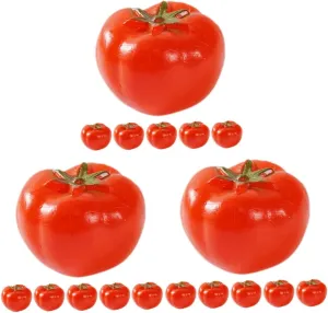 Photography and Crafts Simulated Vegetable Models Vibrant oasis command quality peal clip Color Use FAVOMOTO 30pcs Lifelike Fake Tomato Props Realistic Artificial Mini Tomatoes for Home Decoration 