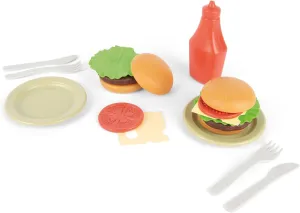 Piece Play Food Playset, Plates & Utensils, Pretend Cooking, Realistic Kitchen Toys, Recycled Plastic, Kids & Toddlers broadly Age 2  Dantoy: BIO Burger - 19 