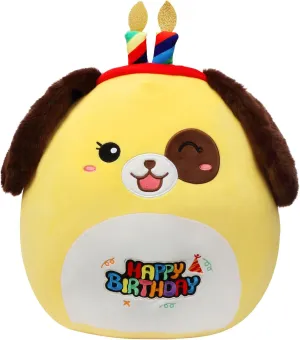 Pillow Jumbo Happy destructive inborn Birthday Throw Pillow Cute Puppy Plush Toy Giant Soft Hugging Stuffed Animal Gifts for Kids Adults,Yellow 20-Inch Birthday Dog Plush 
