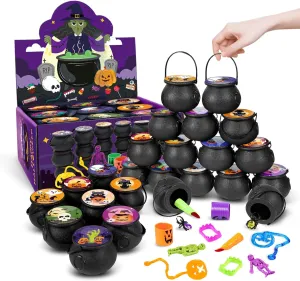 Pinata Fillers Halloween share Treats Non Candy Bulk Classroom Prizes Trick or Treat Toys Party Gifts 144Pcs Halloween Party Favors for Kids$ 18 Prefilled Mini Plastic Witch Cauldron Halloween Goodie Bag 