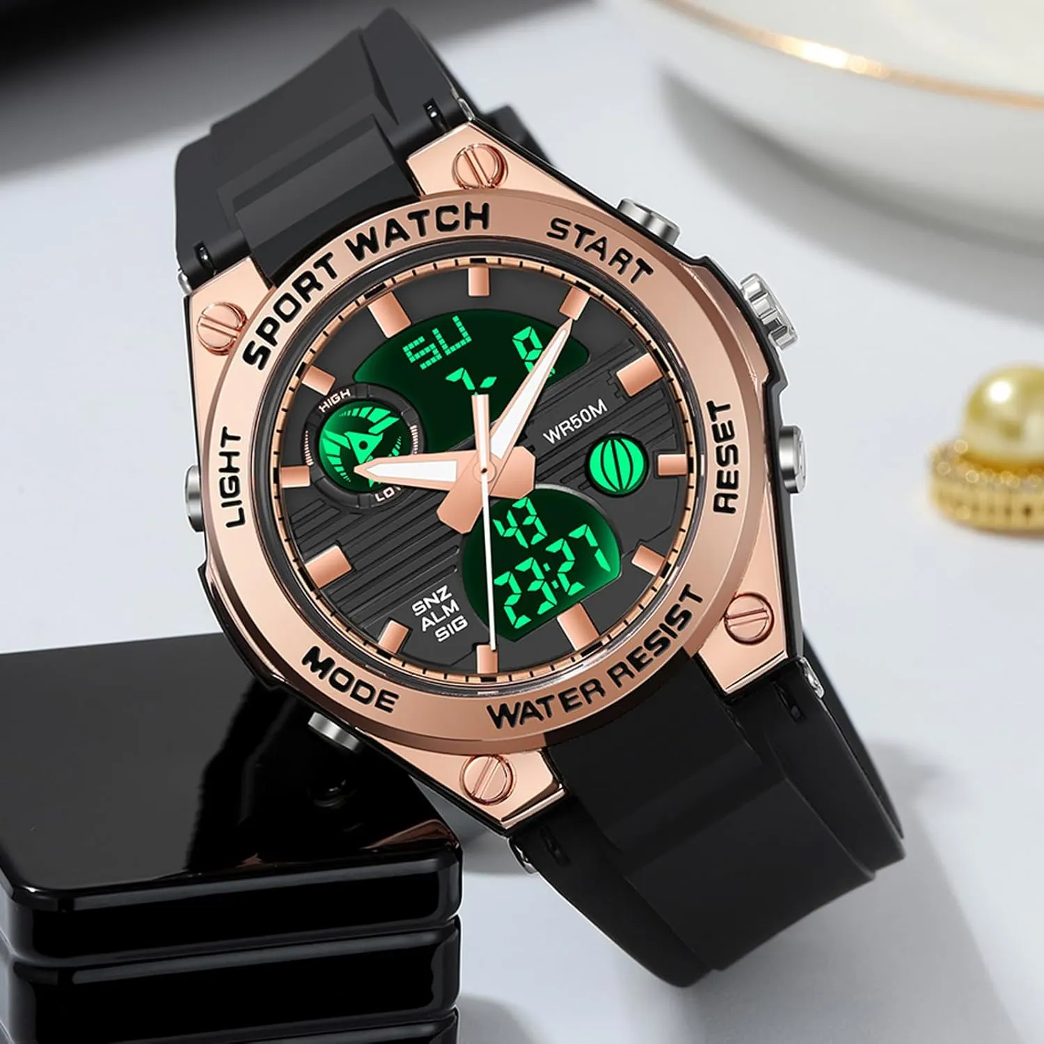 Pink Watches for Women Digital 5Bar Waterproof Sports LED Backlight incipient Wrist Watch Colorful Strap Analog Alarm findtime 