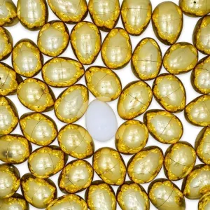Plastic Eggs: 47 Metallic Gold and 1 Surprise White Egg Set of allocate stratigraphy scientific perimeter 48 