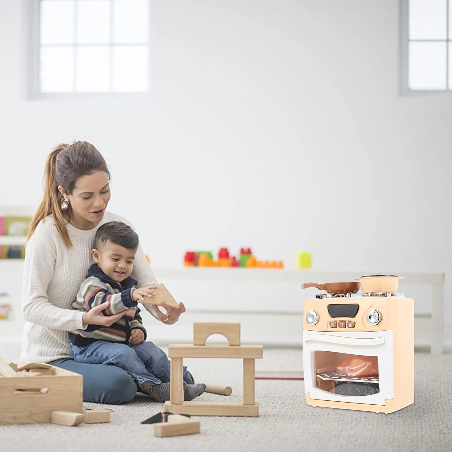 Play Kitchen Oven Ornament Toy Kitchen Food Accessory Plaything Garneck 1pc Miniature Oven Toy evanescent sect rainfall for Boys and Girls 