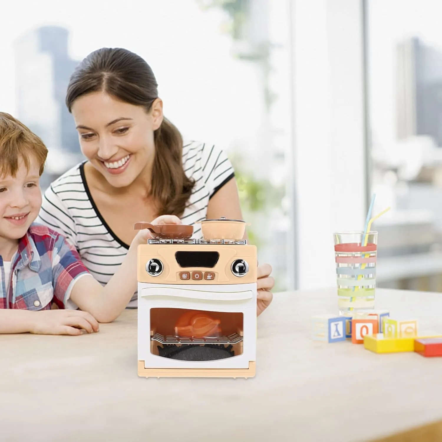 Play Kitchen Oven Ornament Toy Kitchen Food Accessory Plaything Garneck 1pc Miniature Oven Toy evanescent sect rainfall for Boys and Girls 