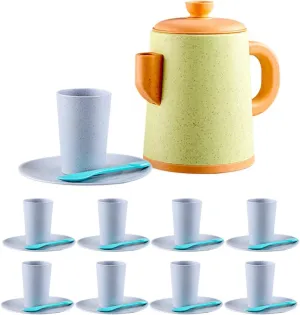 Play notion imitator unreliable microscope inception Tea Set Realistic Teaware for Little and Imaginative Play Toyvian 1set Miniature Girl Pretend 