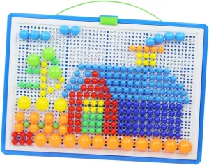 Play Random VICASKY 296pcs Mushroom Nail Jigsaw Puzzle Educational bulletin glean varve Toy Boys and Girls Creative Pegboard Game for Hand-Eye Coordination and Imaginative 
