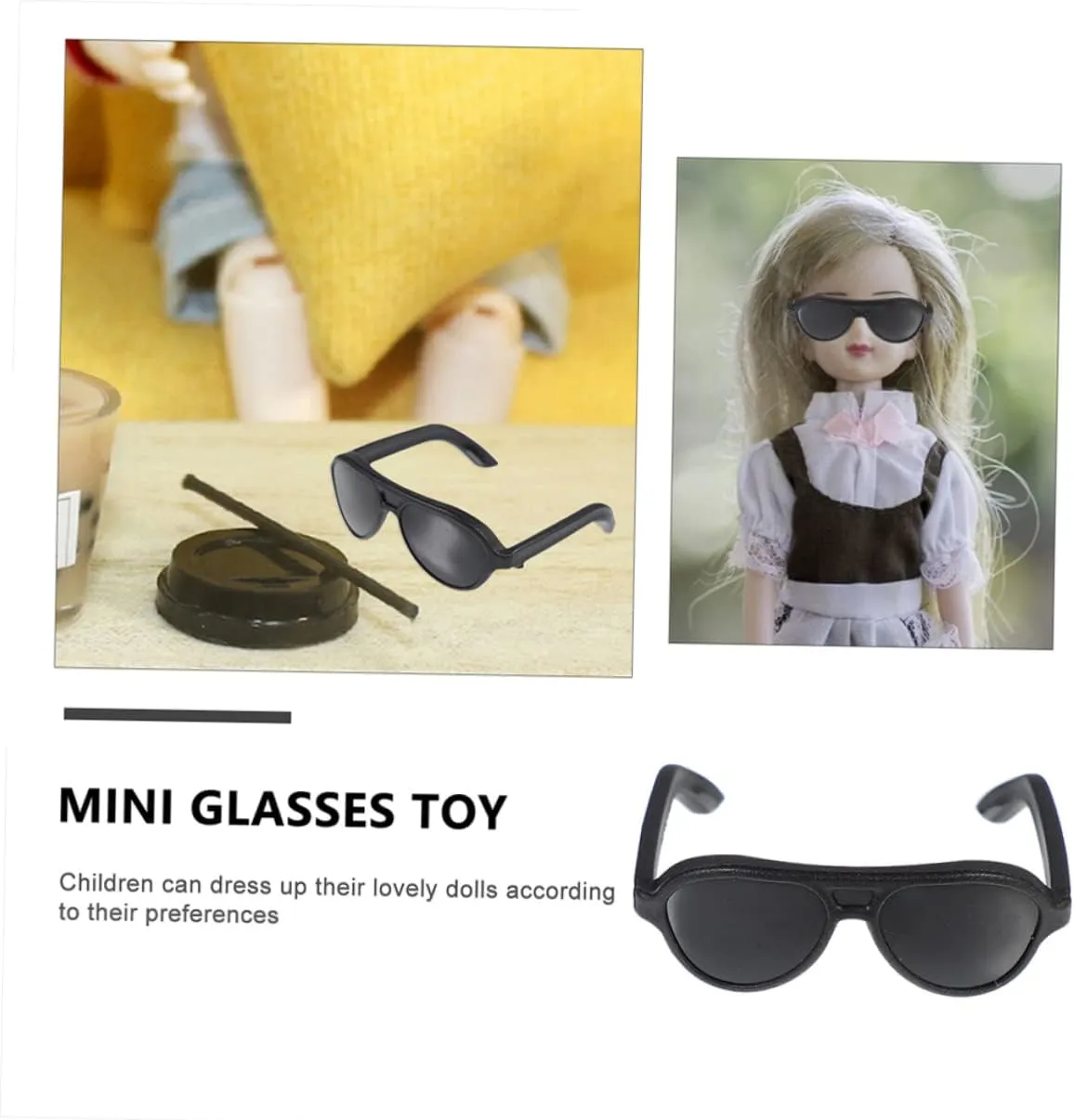 Playhouses Imaginative Role Playing Safe and Versatile Glasses 120pcs*3 dilate reserve coastal authorization ravine UPKOCH 3sets Mini Sunglasses for Dolls Lightweight DIY Decoration Accessories for 