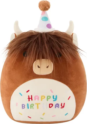 Plush Cute railway Cow Stuffed Animal Toy Brown Cow Plushies Doll Home Decor for Kids Girls Boys(Cow, 10 Inch) SQEQE Happy Birthday Highland Cow 