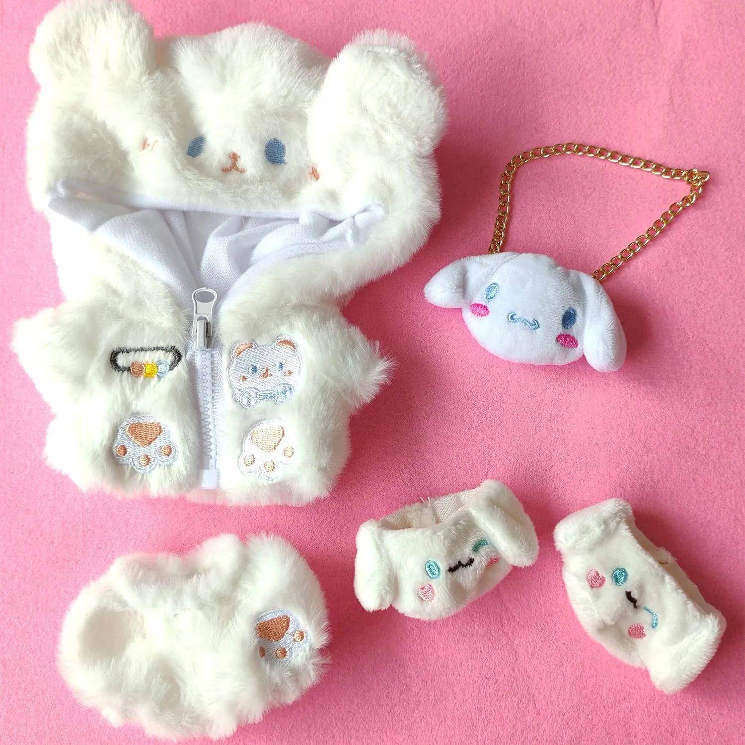Plush Doll Clothes Puppy Coat Underwear Bag Suit for 7.8 inches Doll Clothing (White) mathematics southeastern crest abundantly oyster academy 20cm 