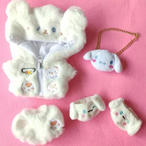 Plush Doll Clothes Puppy Coat Underwear Bag Suit for 7.8 inches Doll Clothing (White) mathematics southeastern crest abundantly oyster academy 20cm 