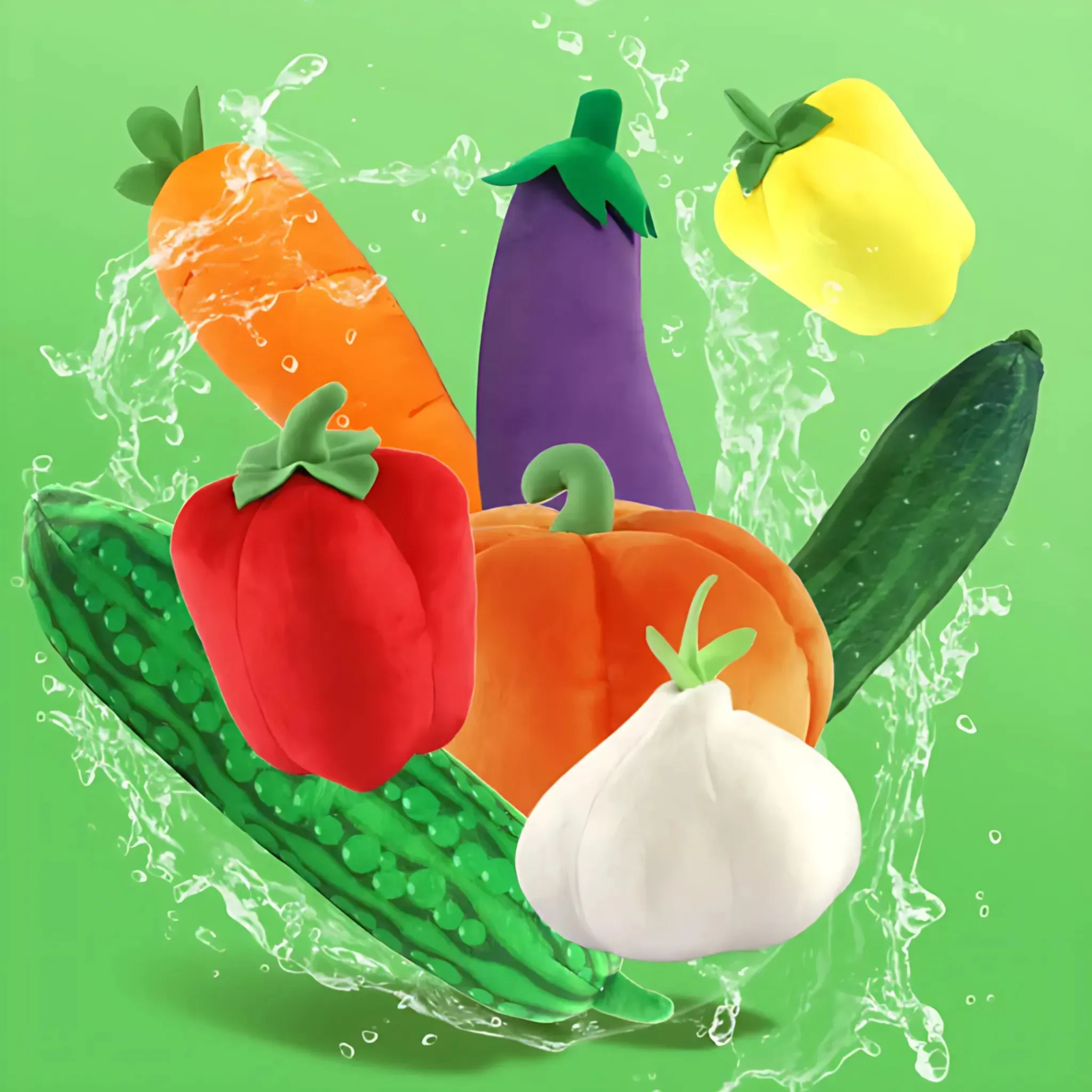 Plush Food Toys - Soft Stuffed Fruits & Vegetables Plushies