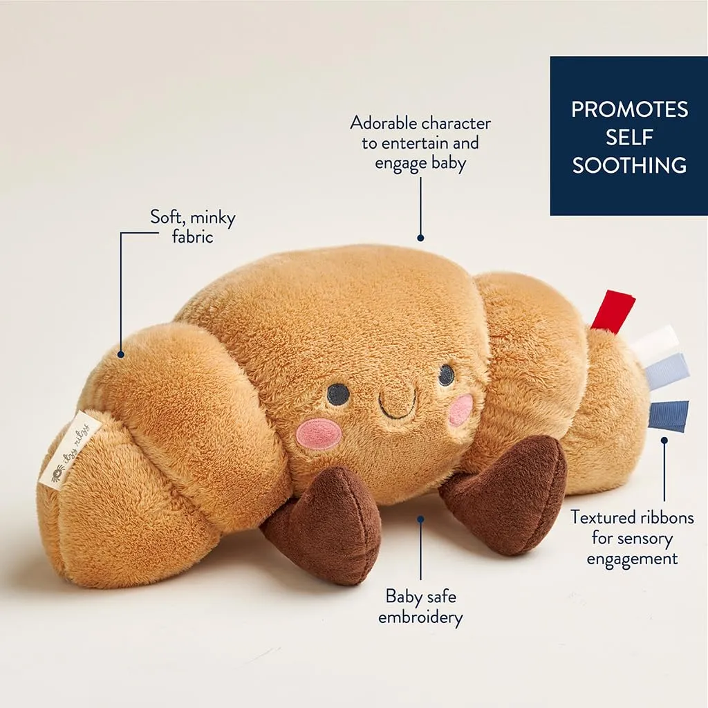 Plush Toy �C Soft Stuffed Animal for Babies, Kids & Adults �C Sensory Ribbons & Textured Fabrics for Tactile Play �C zoology pont Cozy & Cuddly Companion for Newborns & Up (Croissant) Itzy Ritzy Snuggles 