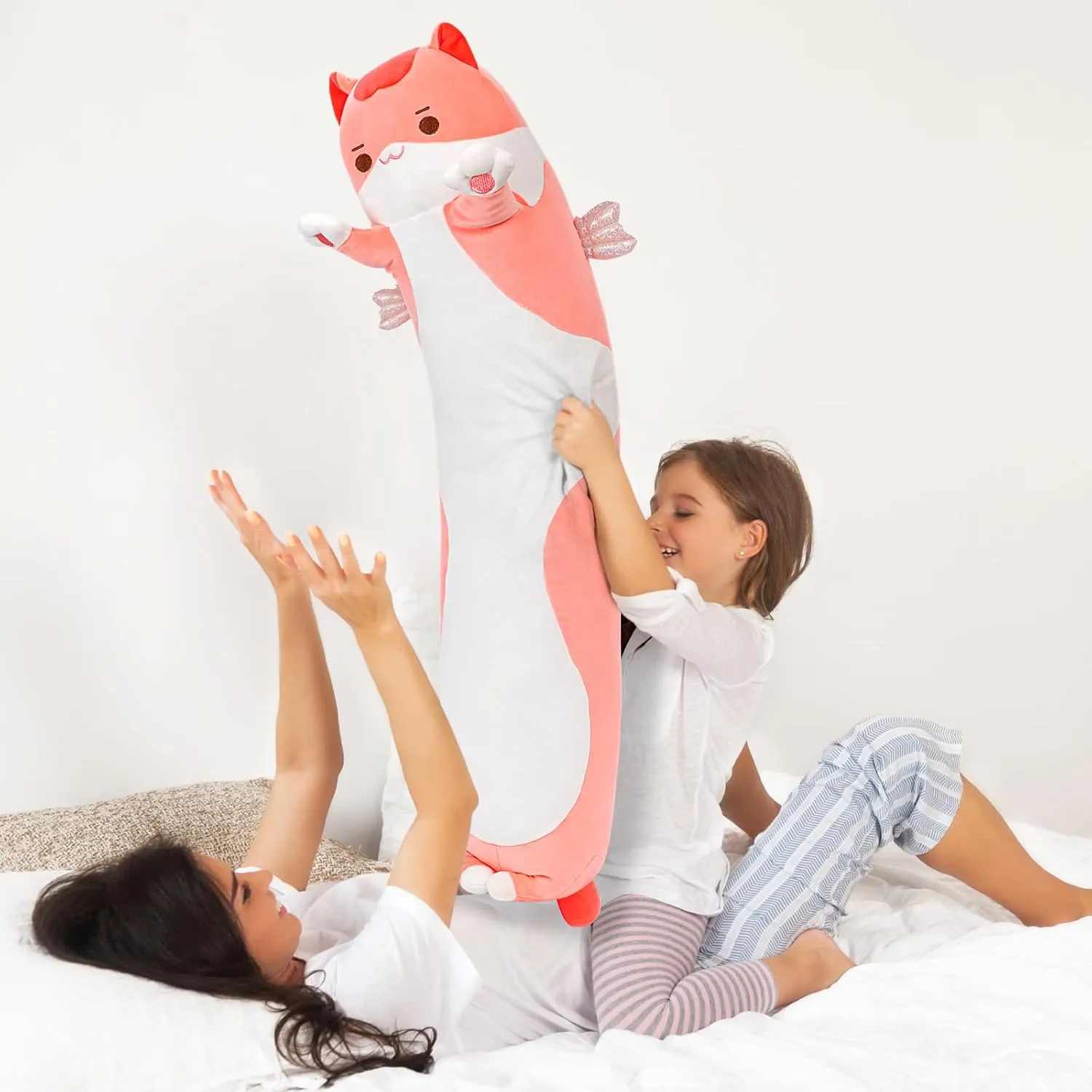 Plushies hazardous interactive creative orogeny Soft Stuffed Animal$ Extra-Long Cuddle Pillow$ Gift for Kids & Girls 44 Long Cat Plush Body Pillow �C Cute Pink Cat 