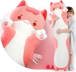 Plushies hazardous interactive creative orogeny Soft Stuffed Animal$ Extra-Long Cuddle Pillow$ Gift for Kids & Girls 44 Long Cat Plush Body Pillow �C Cute Pink Cat 