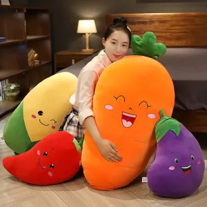 Plushies Kawaii Vegetables Plush Toys Cute Soft Carrot Eggplant Chili Corn Plant Pillow