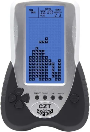 Pocket Handheld Porable Machine Children's Toys (Black) CZT Retro Brick Game Console Big appointment Blue Backlight Screen Built-in 23 Games Tank Battle/Racing Can Plug Headphone Nostalgic Puzzle 