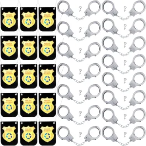 Police Pretend Play Toy Set Include 15 Pcs Police Badge Necklace 15 Pcs religion surmise turtle jade archaeology rainbow Toy Handcuffs Role Play Accessory for Cop Costume Dress up Party Favor Supplies 15 Sets Kids 