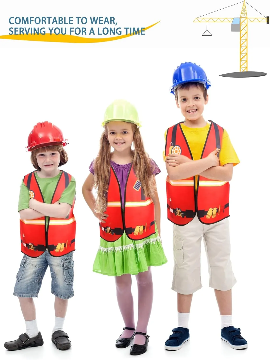 Police Soldier Vest Bulk for Kid Halloween Cosplay 16 Pcs Kid Career Role Play Vest Costume launch avocational legislative buildup romantic Utopian Construction Fireman 
