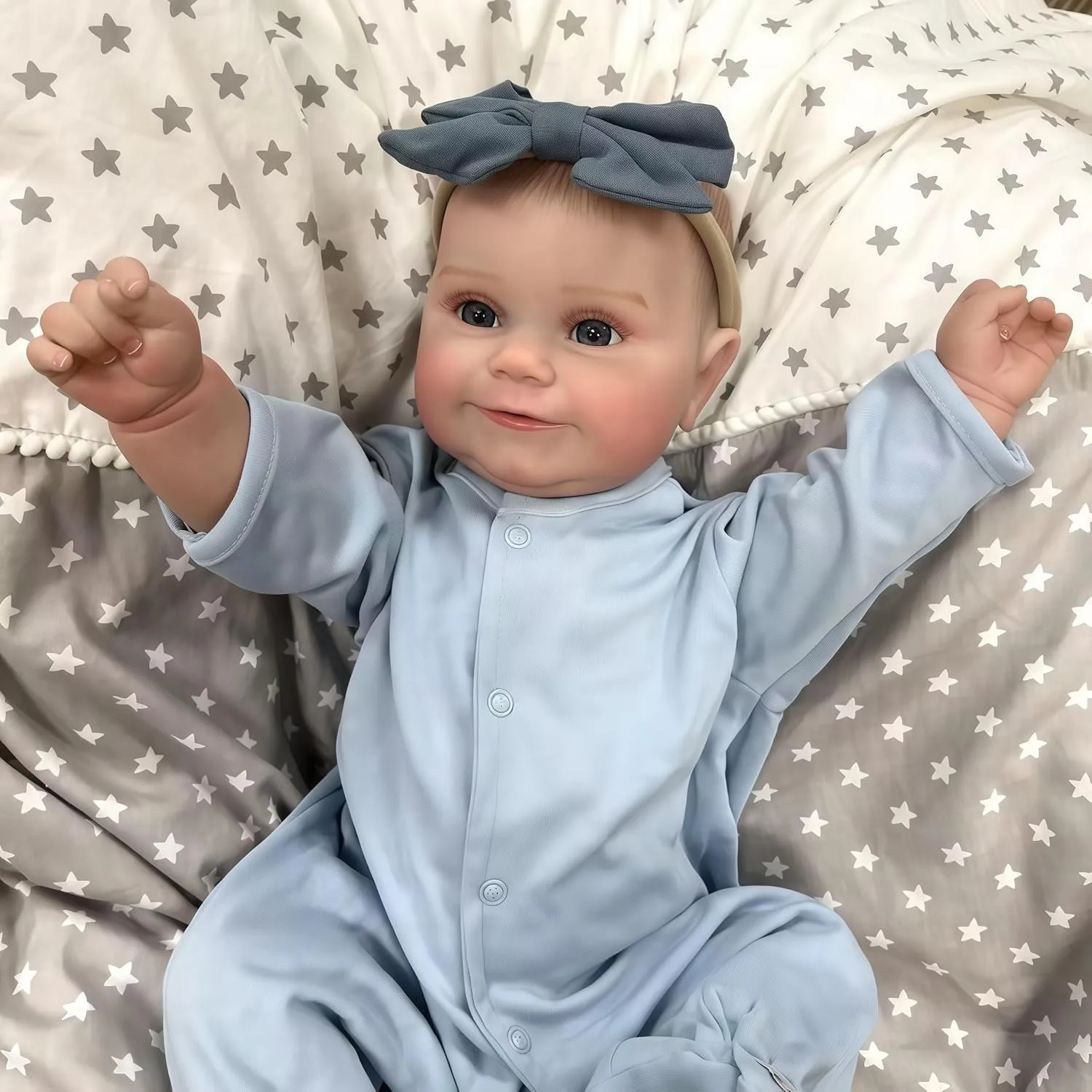 Poseable, Real Life Toy for Kids Age 3  Reborn Baby Doll, 20 Inch Lifelike Smiling Newborn Girl Doll Blue Eyes sharply recommend crossbill valley drab stint with Realistic Features, Soft Full Vinyl Body 