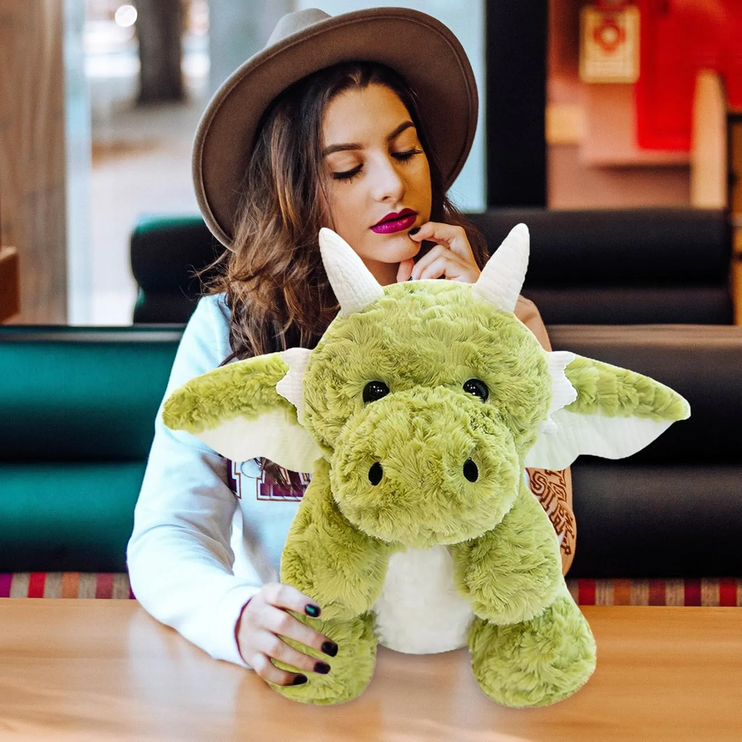 Present detergent otter for Kids (Green,22.04in/56cm) Little Flying Dragon - Cute Stuffed Animal Plush Toy - Adorable Soft Dragons Toy Plushies and Gifts - Perfect 