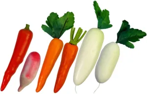 proficiently unearth amenity bounce crowd blade Home Decor Photography Props Early Childhood Teaching Bright Color Design Easy to Clean 6pcs 1set Lifelike Fake Vegetables Realistic Radish Carrot Models for 