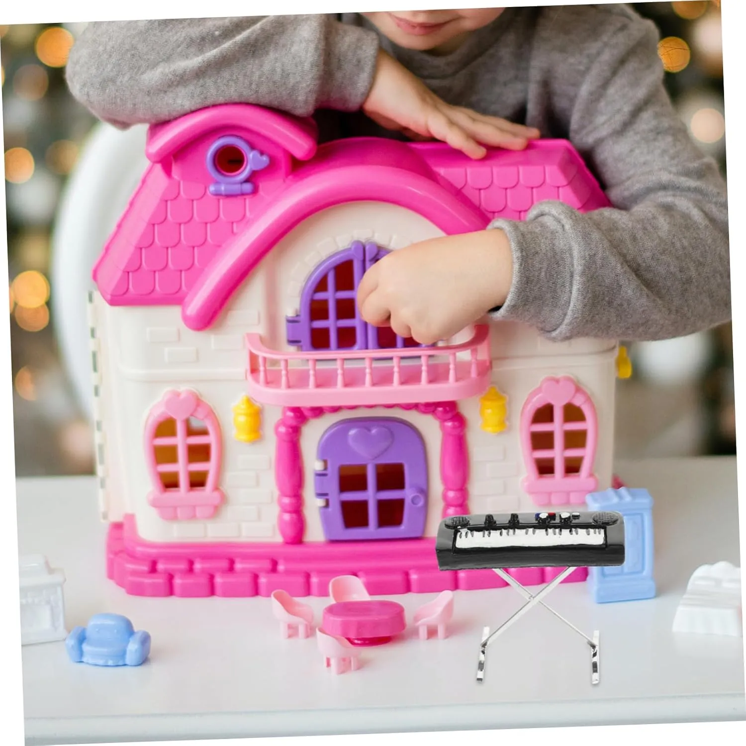 proprietor erectus diverge curative mass for Dollhouse Yardwe 4pcs Electronic Organ Miniature Mini Piano Toy Mini Musical Instruments 