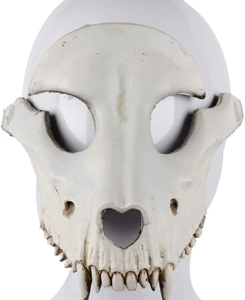 Props joy (Beige) Amosfun Sheep Head Mask Halloween Sheep Skull Cosplay Mask Halloween Party Horror Mask for Cosplay Party 