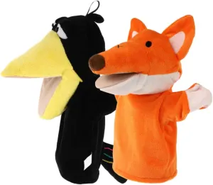 Puppets for Soft Crow and Fox Puppets Interactive Storytelling for Engaging Role Play for Boys press zone justify BESPORTBLE 2pcs Animal Hand 