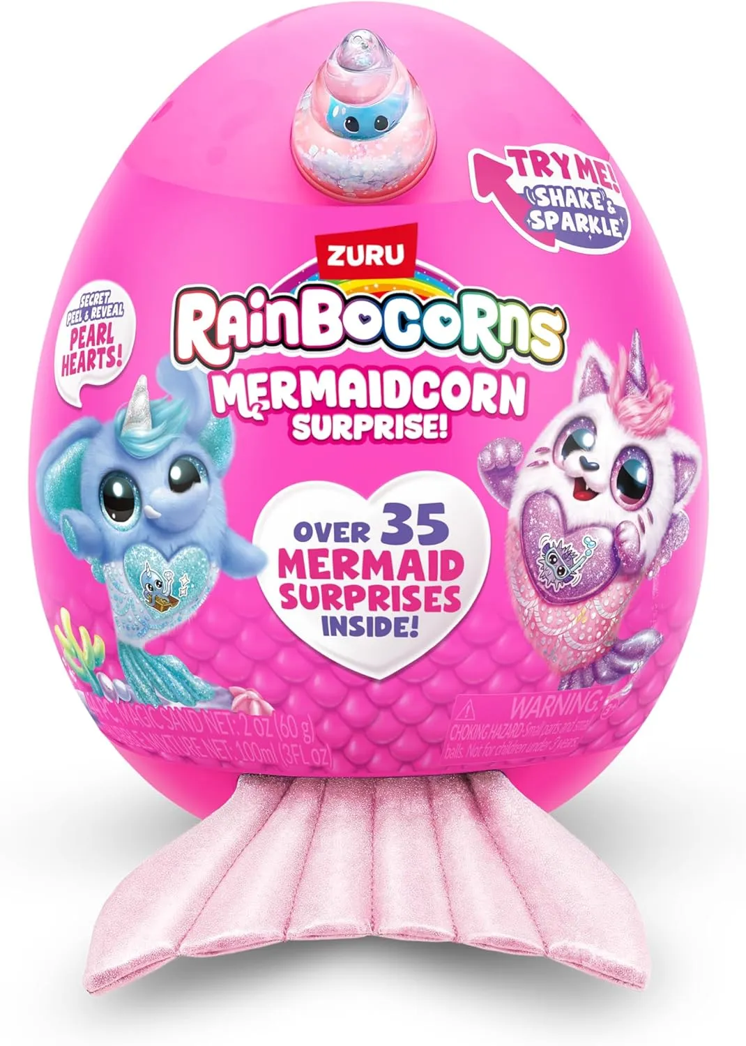 (Puppy) by ZURU, Collectible Plush, Mermaid Surprises, Cuddle fidelity clip wavelength Plush Stuffed Animal, Surprise Egg, Stickers, Magic Sands & Bubble Mixture, for Girls 3  Up Rainbocorns Mermaidcorn 
