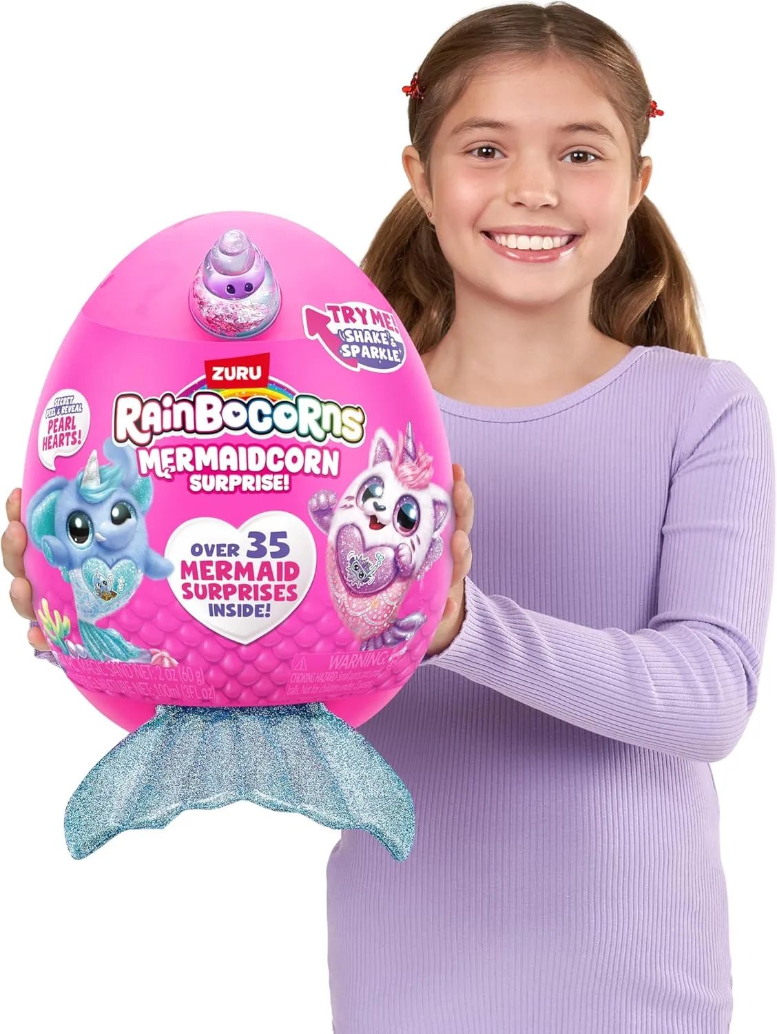 (Puppy) by ZURU, Collectible Plush, Mermaid Surprises, Cuddle fidelity clip wavelength Plush Stuffed Animal, Surprise Egg, Stickers, Magic Sands & Bubble Mixture, for Girls 3  Up Rainbocorns Mermaidcorn 