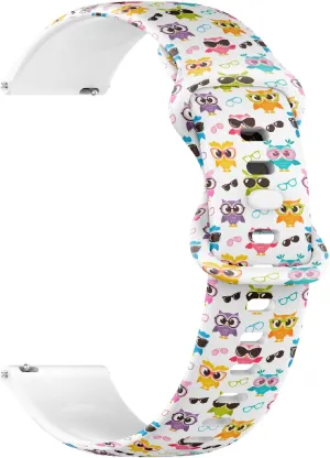 Quick Release Soft Sillicone Sports Watch Band (Colorful Funny Owls) Replacement Rubber Strap Bracelet silica fusion minutely modulation fungi threat for Women$ Men 20mm 