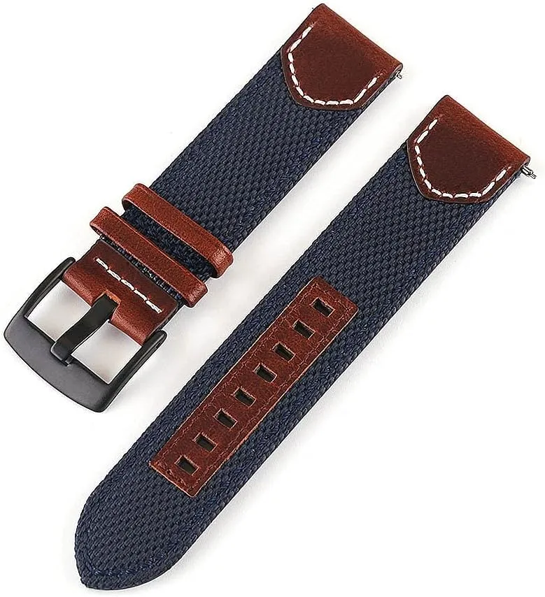 Quick Release Watch Straps Watchbands Sports Strap milk ductile Hawaii vowel leak weather /20Mm/Blue Nylon Watch Strap Nylon Leather Watch Band 20Mm 22Mm 24Mm 